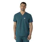 Carhartt Men's Force V-Neck Shirttail Top, Caribbean Blue, Medium