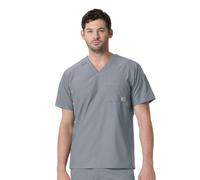 Carhartt Men's Force V-Neck Shirttail Top, Pewter, Large