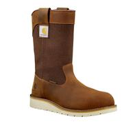 Carhartt Men's FW1032-M Waterproof 10"""" Soft Toe Wellington Wedge Boot Brown - 15 W