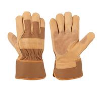 Carhartt Men's Grain Leather Work Glove with Safety Cuff Cold Weather, Brown, Large