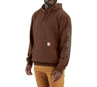 Carhartt Men's Hooded Sweatshirt, Sleeve Logo Hooded Sweatshirt, Colour: Mocha Heather, Size: S, Mocha Heather, S