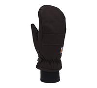Carhartt Men's Insulated Duck Synthetic Leather Knit Cuff Mitt Cold Weather Gloves, Black, X-Large