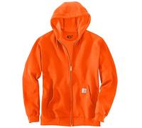 Carhartt Men's K122 Midweight Zip Front Hooded Sweatshirt, Bright Orange, 3XL big Tall