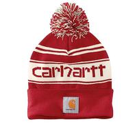 Carhartt Mens Knit Cuffed Rib Knit Fold Up Logo Beanie One Size