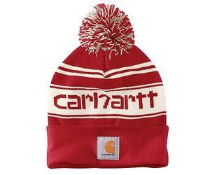 Carhartt Mens Knit Cuffed Rib Knit Fold Up Logo Beanie