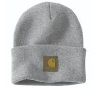 Carhartt Men's Knit Rubber Patch Beanie, Heather Gray, One Size