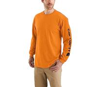 Carhartt Men's Langärmeliges T-Shirt mit Logo-ärmeln und Grafik, Lockere Passform, jam Heather, XXL