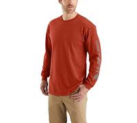 Carhartt Men's Lockere Passform, Schweres Langarm-t-Shirt mit Logo-ärmeln Work Utility, Chili Pepper Heather, XXL Tall