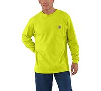 Carhartt Men's Long-sleeve (Regular & Sizes) Workwear Jersey Pocket Long Sleeve Shirt K126 Regular and Big Tall Sizes , Brite Lime, L UK