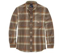Carhartt Men's Long-Sleeved Shirt Flannel L/S Plaid Shirt, Chestnut, S