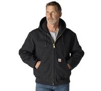 Carhartt Men's Loose Fit Firm Duck Insulated Flannel-lined Active Jacket work utility outerwear, Black, M UK