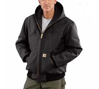 Carhartt Men's Loose Fit Firm Duck Insulated Flannel-lined Active Jacket work utility outerwear, Black, S UK