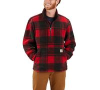 Carhartt 106443 Rain Defender Loose Fit Heavyweight Quarter-Zip Hooded Sweatshirt CRABAPPLE/BLACK PLAID XL