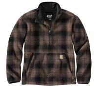 Carhartt Men's Loose Fit Fleece Pullover, Sepia Ombre Plaid, L
