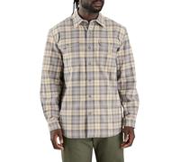 Carhartt Men's Loose Fit Heavyweight Flannel Long-Sleeve Plaid Shirt, Carhartt Gray, 3XL
