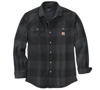 Carhartt Men's Loose Fit Heavyweight Flannel Long Sleeve Plaid Shirt, Black, XXL