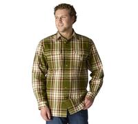 Carhartt Men's Loose Fit Heavyweight Flannel Long-Sleeve Plaid Shirt, Dark Bronzed Green, Large