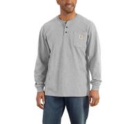 Carhartt Men's Loose Fit Heavyweight Long-Sleeve Pocket Henley T-Shirt Heather Gray Small