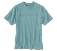 Carhartt Men's Loose Fit Heavyweight Short-Sleeve Logo Graphic T-Shirt, Summer Blue Heather, Medium