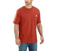 Carhartt Men's Loose Fit Heavyweight Short-Sleeve Pocket T-Shirt, Chili Pepper Heather, Medium