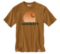 Carhartt Men's Loose Fit Heavyweight Short-Sleeve C Graphic T-Shirt, Carhartt Brown, XL