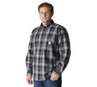 Carhartt Men's Loose Fit Midweight Chambray Long-Sleeve Plaid Shirt, Black, 3XL