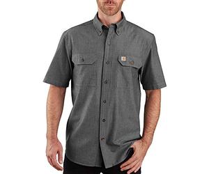 Carhartt Men's Loose Fit Midweight Chambray Short-Sleeve Shirt, Black Chambray, L