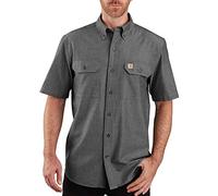 Carhartt Men's Loose Fit Midweight Chambray Short-Sleeve Shirt, Black Chambray, M