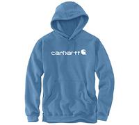 Carhartt Men's Loose Fit Midweight Logo Graphic Sweatshirt, Blue Lagoon Heather, S