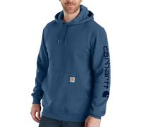 Carhartt Men's Loose Fit Midweight Logo Sleeve Graphic Sweatshirt, Deep Ocean Heather, M