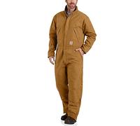 Carhartt Mens Loose Fit Washed Duck Insulated Coverall, Carhartt Brown, L Short