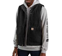 Carhartt Men's Big & Tall Sherpa Lined Mock-Neck Vest, Black, X-Large/Tall