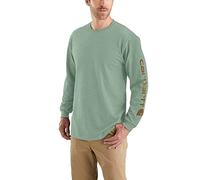 Carhartt Men's Langärmeliges T-Shirt mit Logo-ärmeln und Grafik, Lockere Passform Work Utility, Jade Heather, L