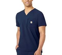 Carhartt Men's Medical Modern Fit Tuck-in Scrub Top Shirt, Navy, Large