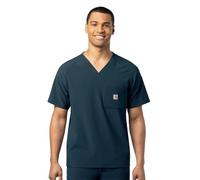 Carhartt Men's Micro Ripstop Chest Pocket Top Medical Scrubs, Navy, Medium