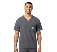 Carhartt Men's Micro Ripstop Chest Pocket Top Medical Scrubs Shirt, Pewter, Medium