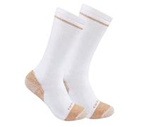 Carhartt mens Midweight Cotton Blend Steel Toe Sock 2 Pack, White, XL