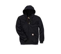 Carhartt Mens Midweight Hooded Zip-Front Sweatshirt Solid Long Sleeves Shirt - Black - M