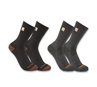 Carhartt Men's Midweight Logo Crew Sock 2 Pack, Assorted 1, Large