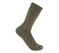 Carhartt Men's Midweight Merino Wool Blend Uniform Crew Sock, Army Green, Large