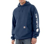 Carhartt Men's Midweight Sleeve Logo Hooded Sweatshirt (Regular and Big & Tall Sizes) - Blue - XLG