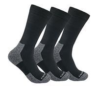 Carhartt Men's Midweight Stretch Top Sock 3 Pack, Black, Large (Pack of 3)