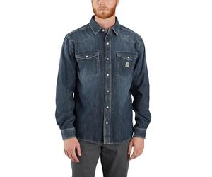 Carhartt Men's Montana Relaxed Fit Midweight Denim Long-Sleeve Snap Front Shirt Solid (Pack of 1)
