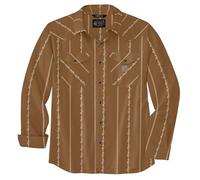 Carhartt Men's Montana Rugged Flex Relaxed Fit Lightweight Long-Sleeve Snap-Front Print Shirt, Carhartt Brown Paisley Stripe, XXL