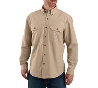 Carhartt Men's Original Fit Long Sleeve Work Utility Button Down Shirt, Dark Tan Chambray, L Tall