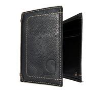 Carhartt Men's Pebble Leather Trifold Wallet, Black,