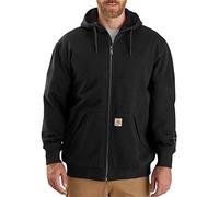 Carhartt Men's Rain Defender Loose Fit Midweight Thermal-Lined Full-Zip Sweatshirt, Black, Large