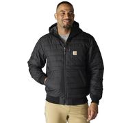 Carhartt Men's Rain Defender Relaxed Fit Lightweight Insulated Hooded Jacket, Black, M