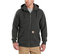 Carhartt Men's Rain Defender Rockland Sherpa Lined Hooded Sweatshirt, Peat, Medium