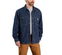 Carhartt Men's Relaxed Fit Denim Fleece Lined Snap-Front Shirt, Glacier, XXL